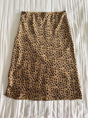 Glassons Leopard Print Midi Skirt - Tan & Black